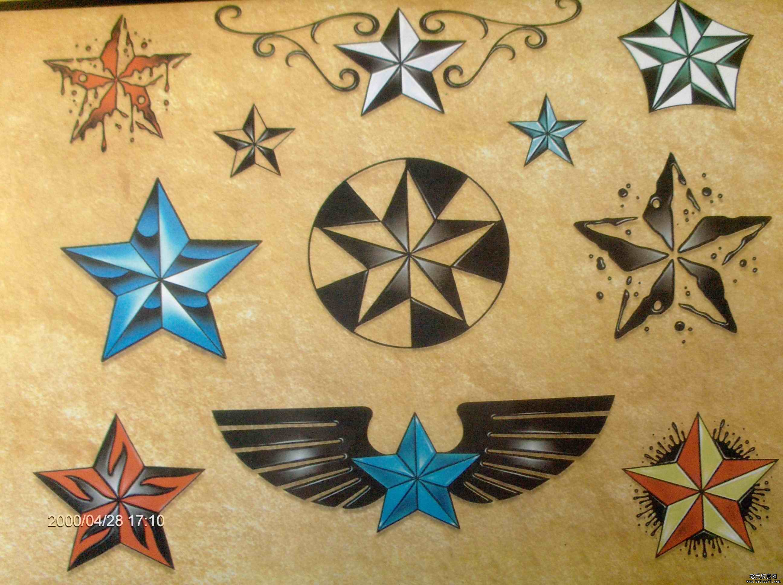 推荐一款个性时尚的五角星纹身图片