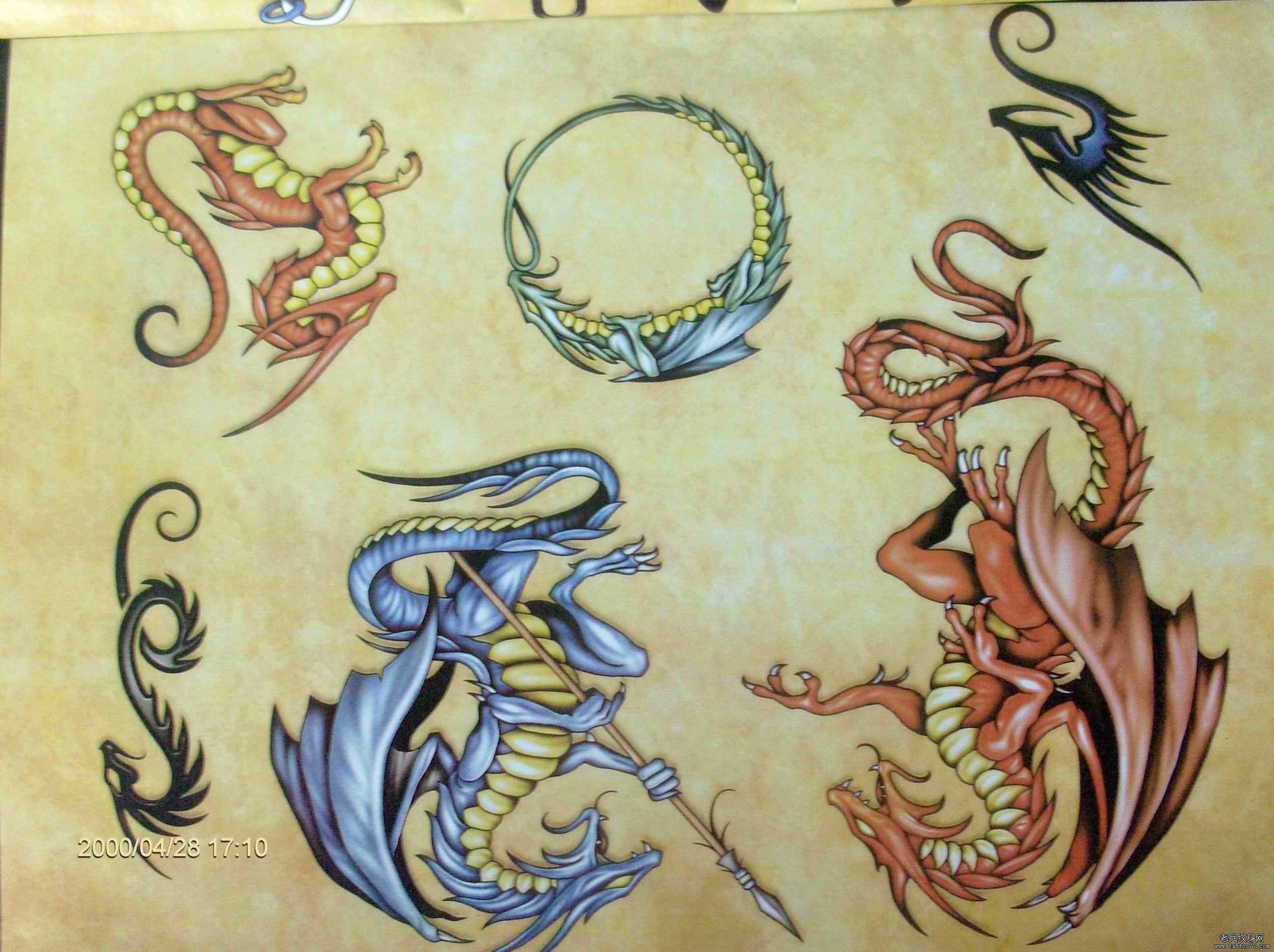 一款个性的翼龙纹身图案