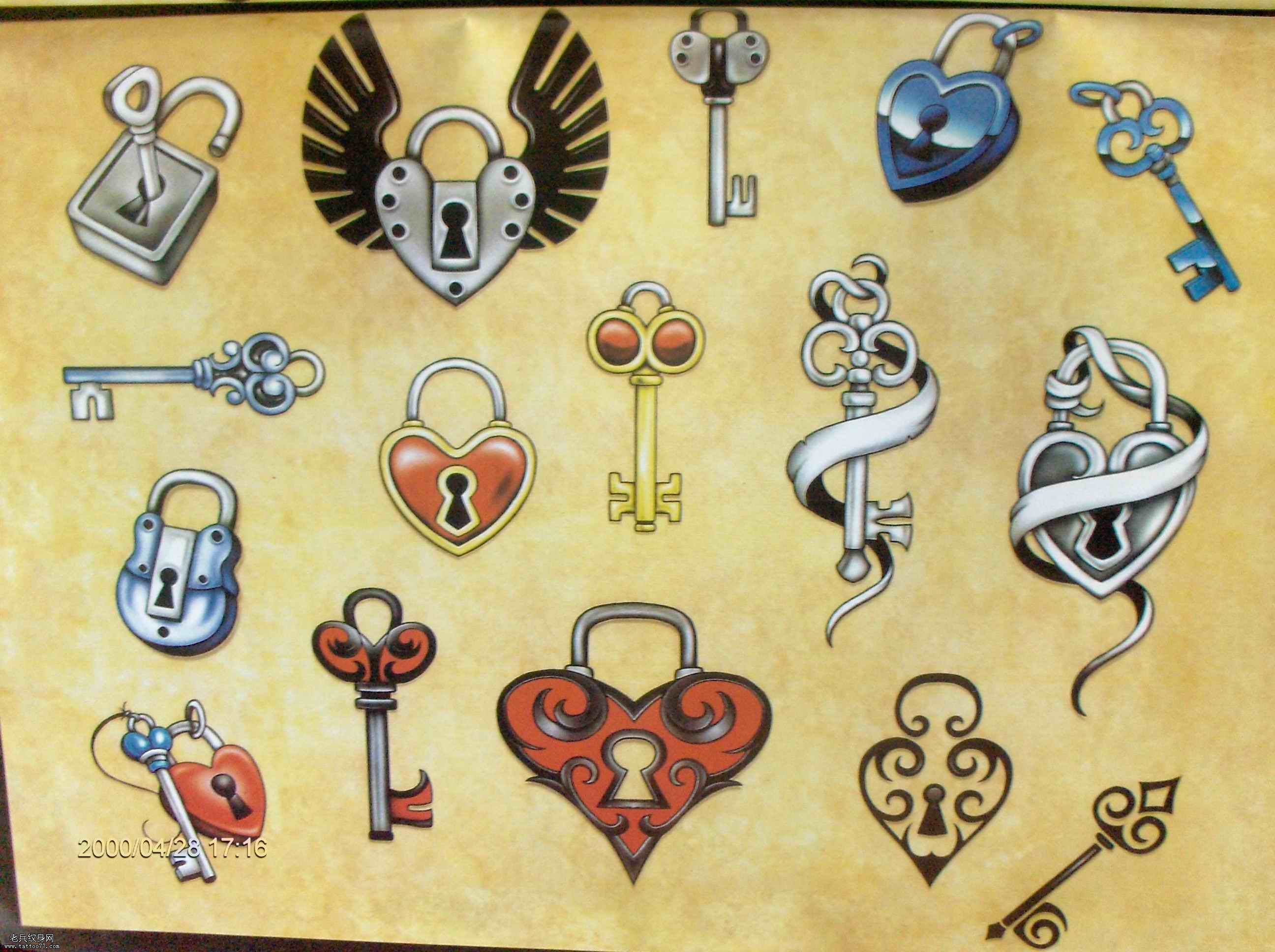 一款个性的钥匙纹身图案