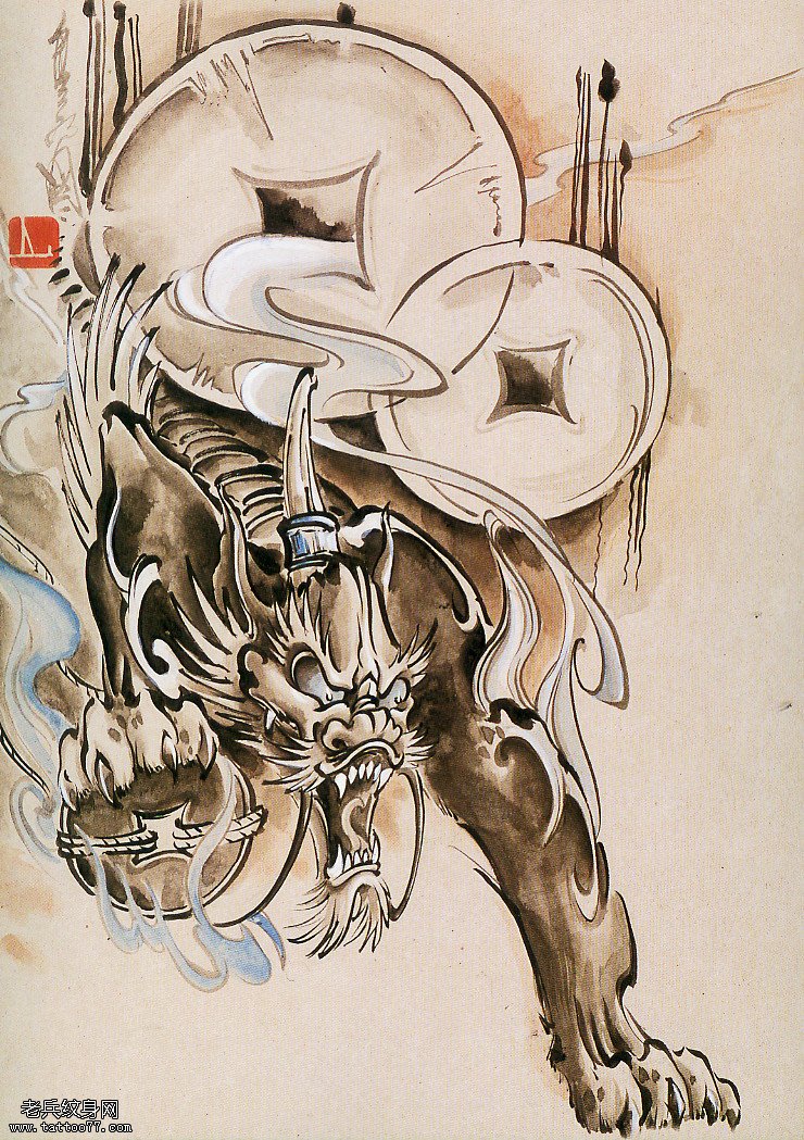 麒麟纹身图案为大家一款