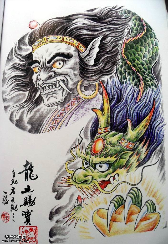 一款老兵纹身为大家的传统半胛纹身图片