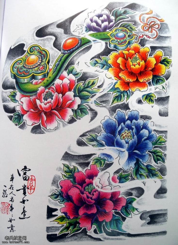 纹身秀图吧为大家一款传统半胛纹身图案