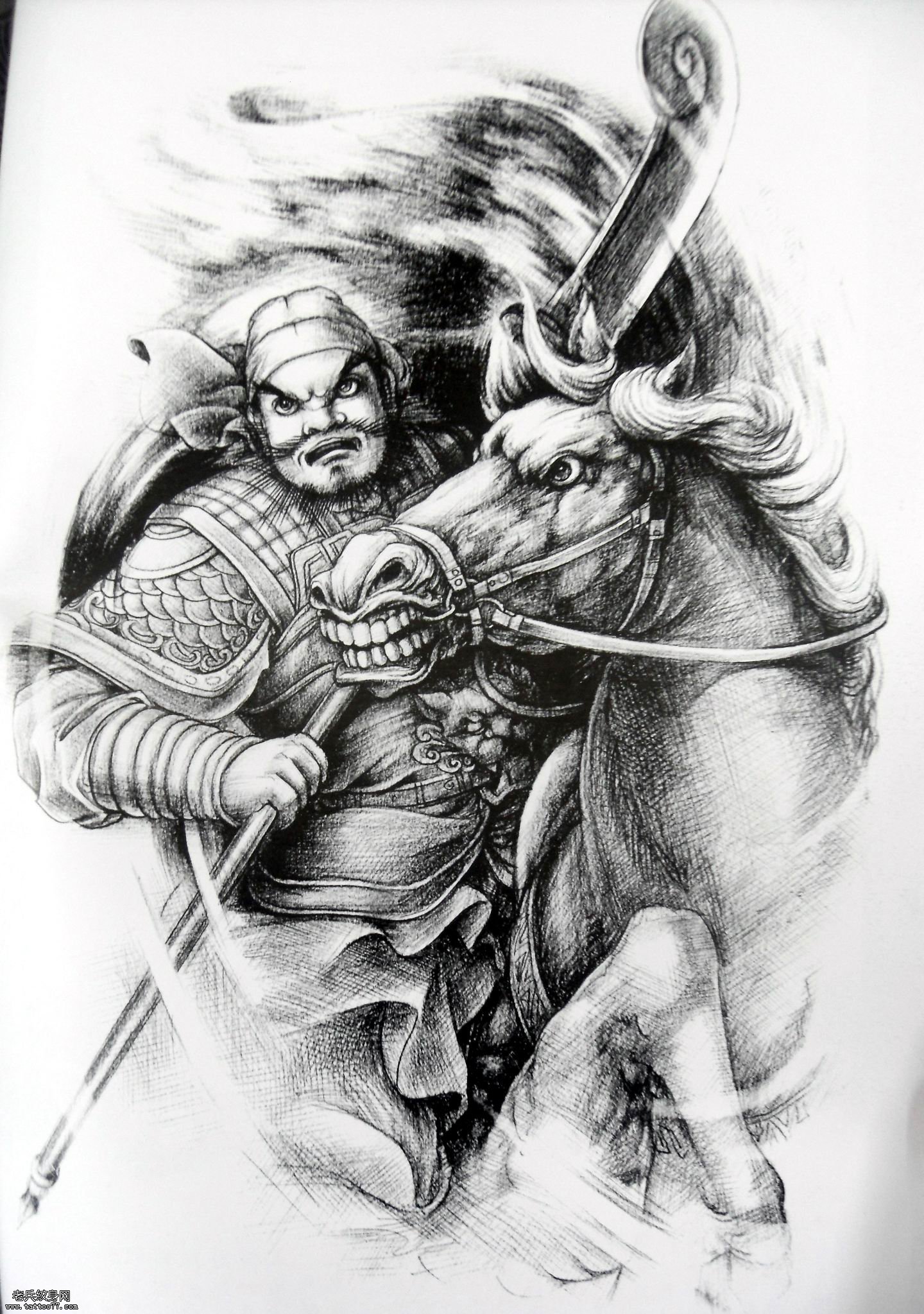 一款神话人物纹身图案给大家