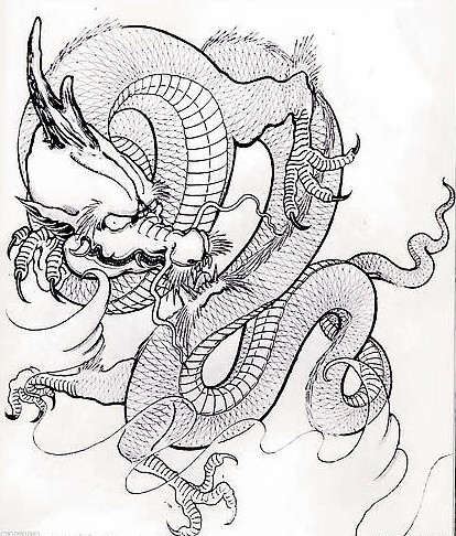 传统龙图案纹身