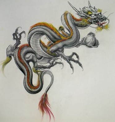 适合做披肩龙纹身手稿