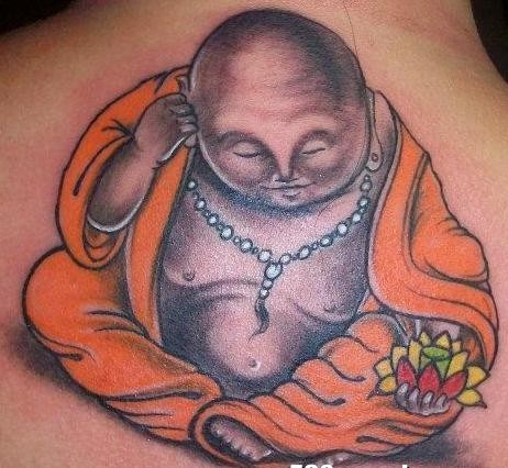 穿僧袍的佛祖纹身图片