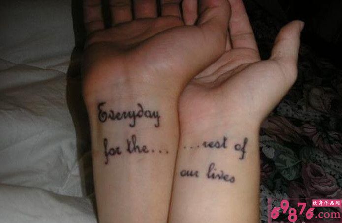 情侣爱的印记字母纹身图片