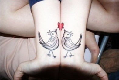 情侣小鸟相爱纹身
