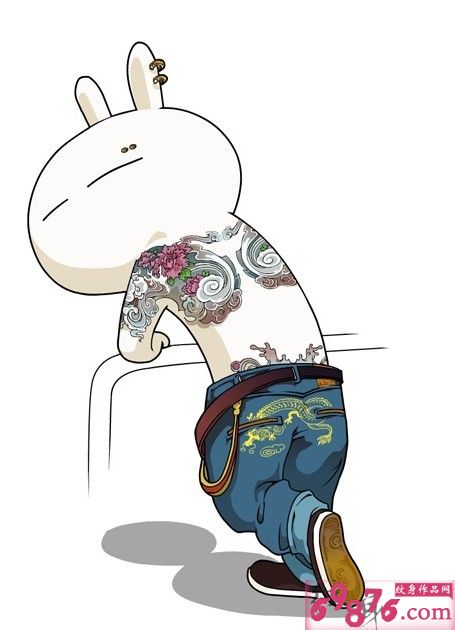 兔斯基个性纹身手稿图片