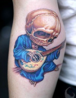 骷髅人创意个性纹身