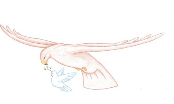 和平鸽图腾纹身手稿图片