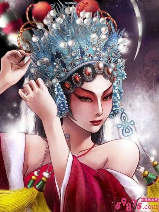 唯美花旦性感插画个性纹身