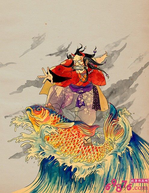 日本般若纹身手稿图片