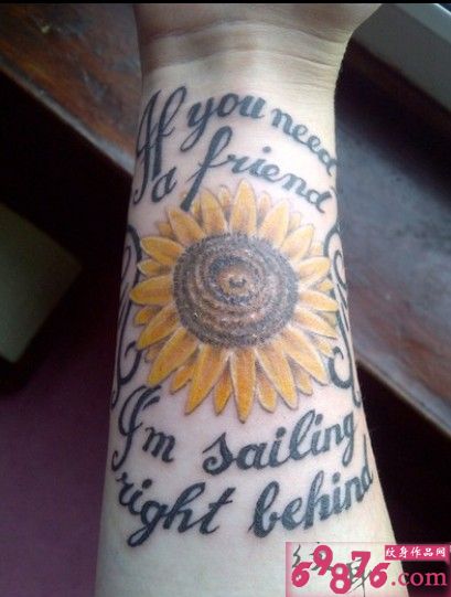 向日葵英文刺青图片