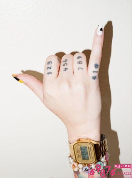 创意手指数字刺青