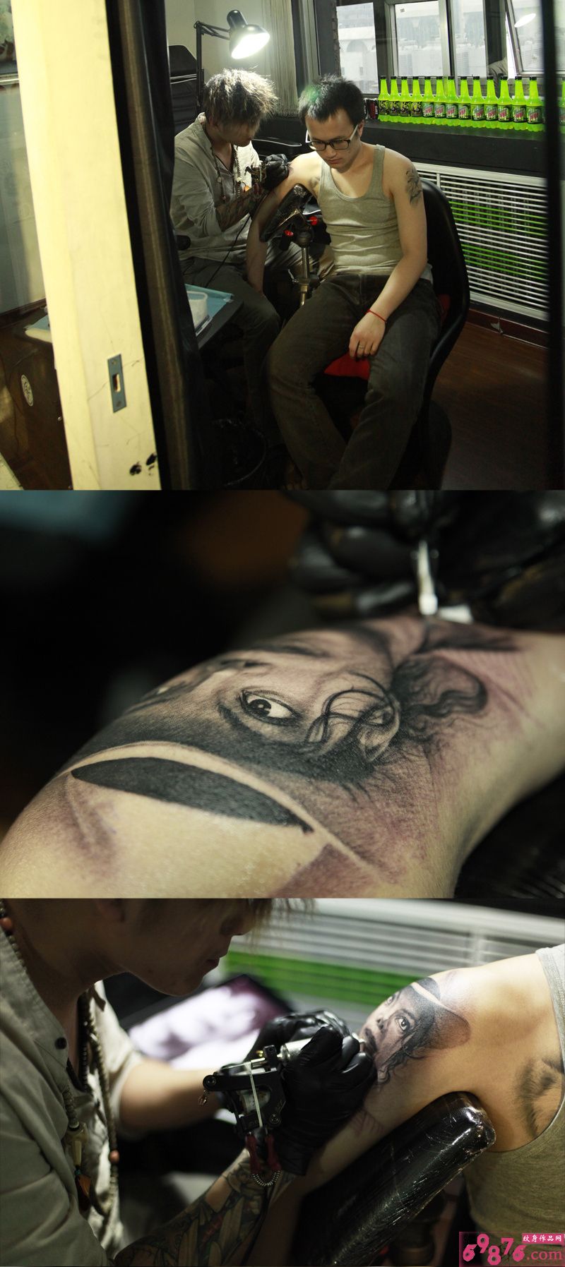 杰克逊手臂头像纹身现场