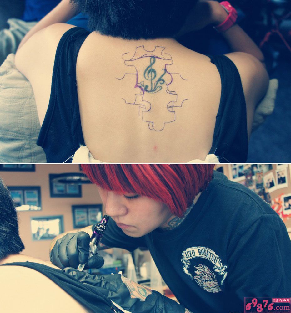 旧图案纹身遮盖纹身现场