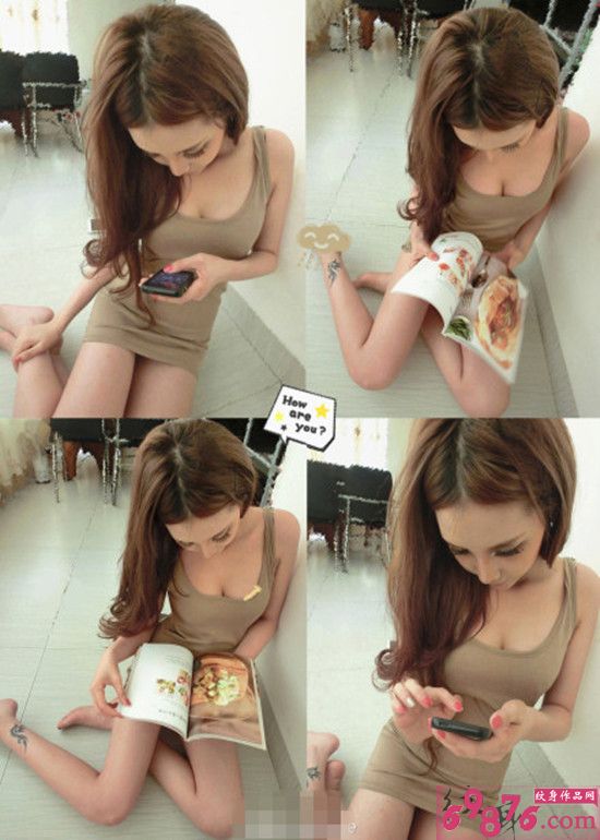 美女腿部唯美纹身