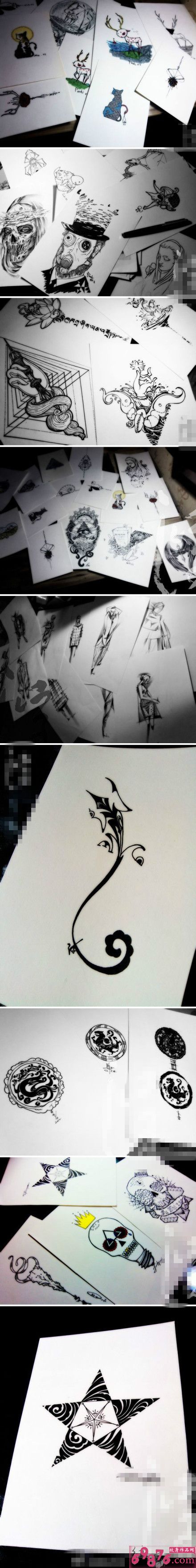 精简唯美纹身手稿图片