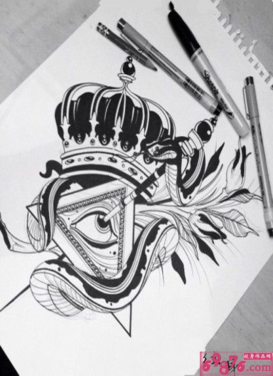 设计简约纹身手稿图片