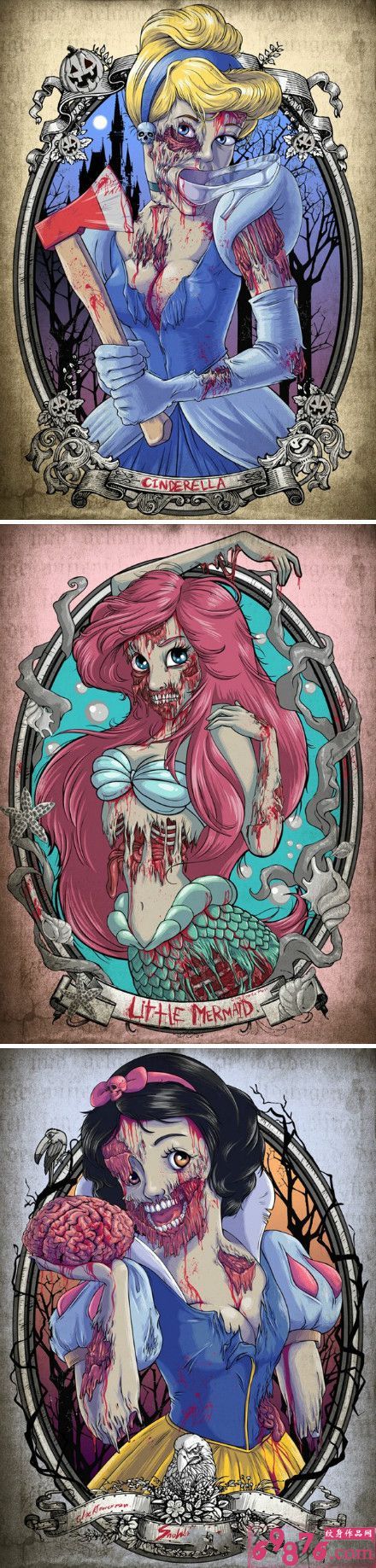 重口味僵尸妹妹纹身手稿图片