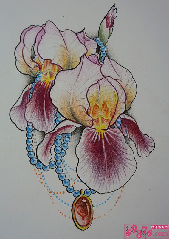 项链与花纹身手稿图片