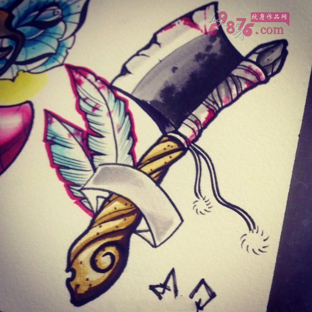 斧头个性纹身手稿图片缩略频道推荐图