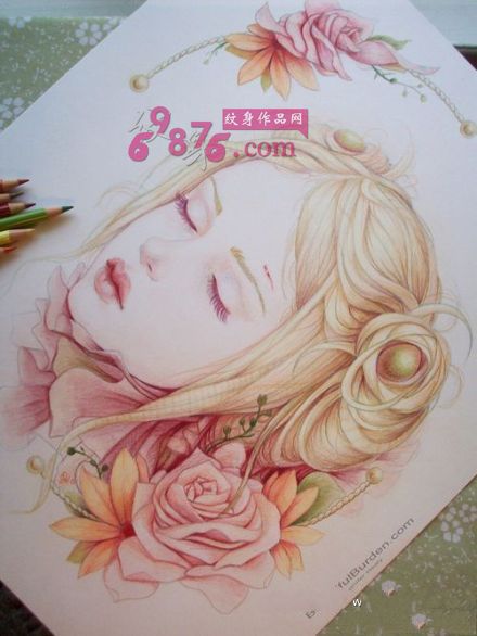 唯美头像纹身手稿图片