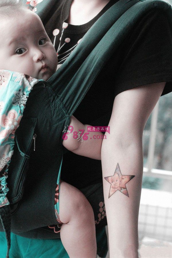 辣妈手臂星星头像纹身图片