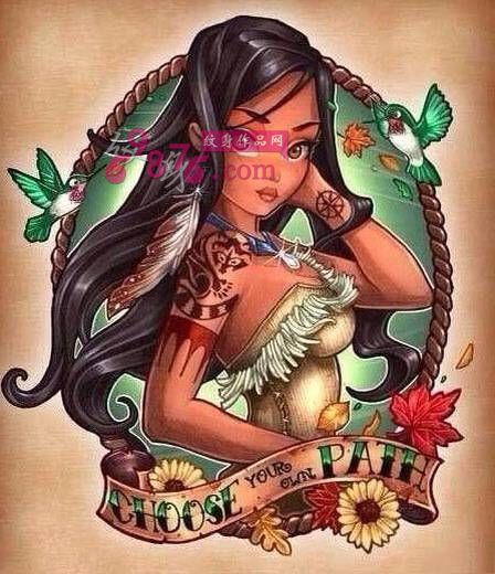 迪士尼黑人公主纹身手稿图片