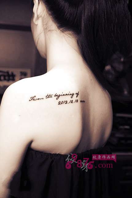 小清新香肩时尚英文纹身图片