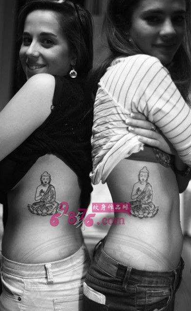 闺蜜佛时尚黑白纹身