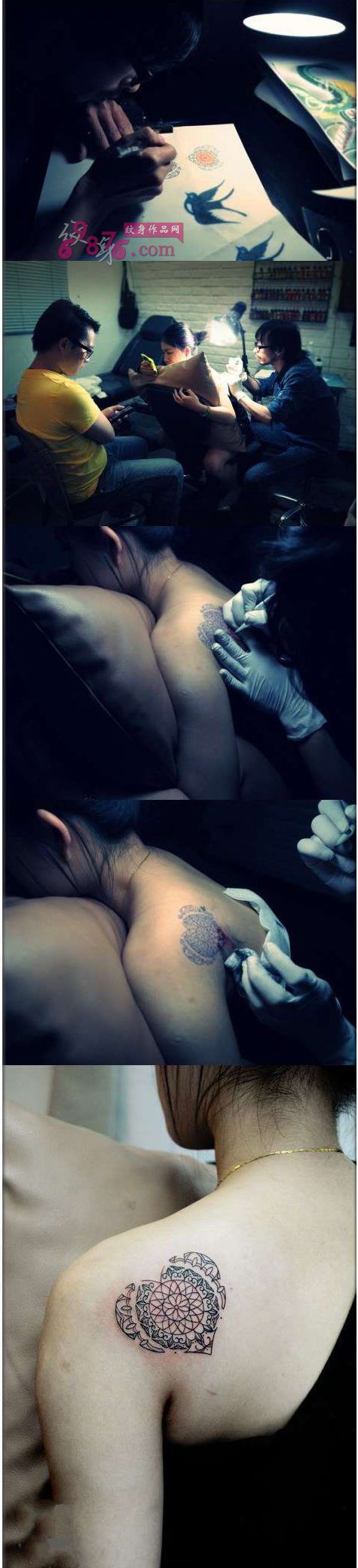 图腾心肩部纹身现场