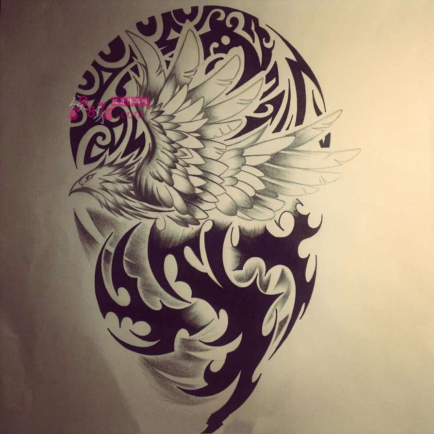 简洁动物图腾纹身手稿图片