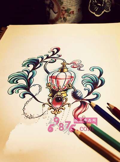 复古欧美风纹身手稿图片