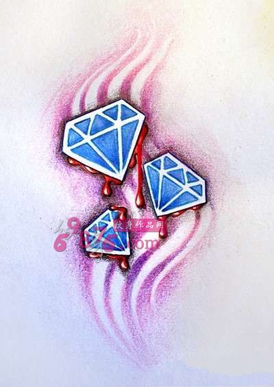 璀璨钻石纹身手稿图片