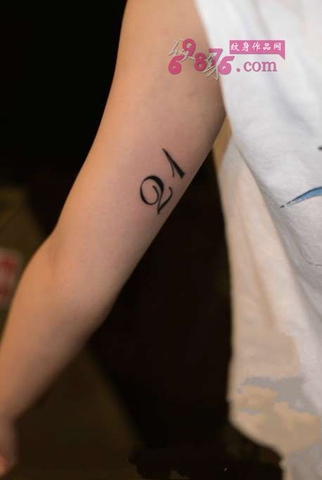 小清新数字手臂纹身图片