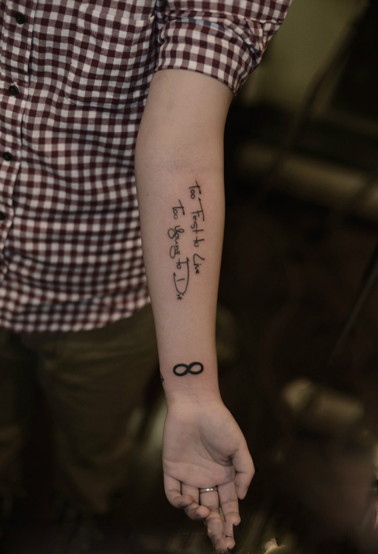 小清新英文数字手臂纹身图片