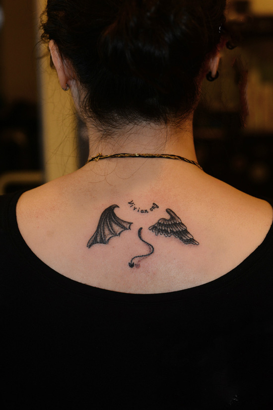 创意恶魔翅膀纹身图片
