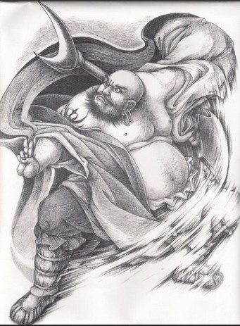 凶悍纹身手稿鲁智深图案图片