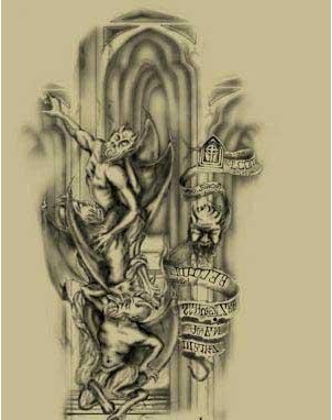 宗教纹身图  羊人物肖像图片