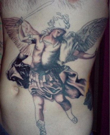 宗教纹身图  祈祷天使纹身图片