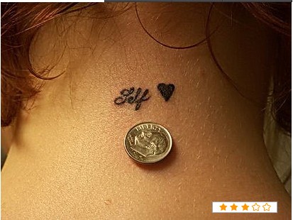 美女脖子数字硬币纹身图案图片