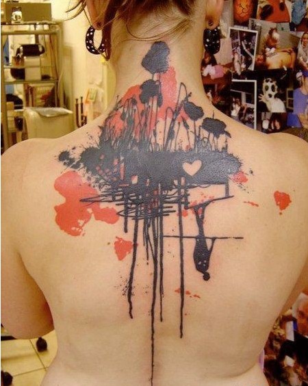 女人纹身图案之颈部图片