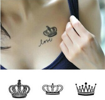 90后女生脖子唯美好看皇冠英文纹身图图片