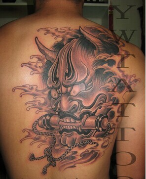 男生后背霸气般若浪花纹身图案图片图片