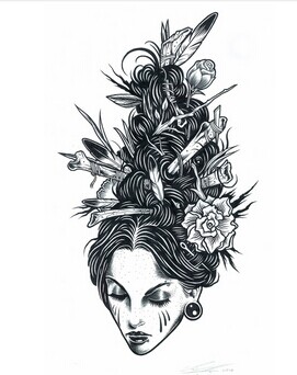 几款黑白图案纹身手稿图片