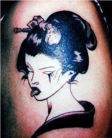 日本恐怖艺妓美女纹身图片