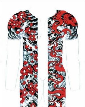 红黑色调全胛纹身手稿图图片