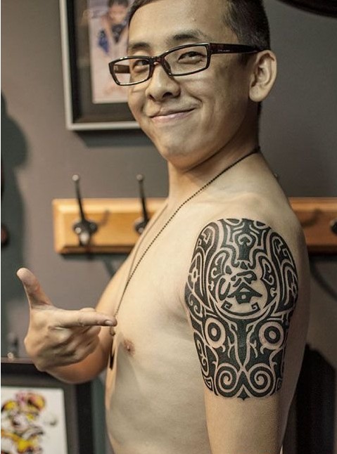 创意汉字图腾手臂纹身图案图片